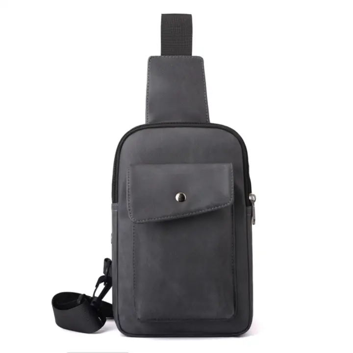 Bolso de pecho Simple de gran capacidad para hombre, riñonera informal impermeable para hombre, bolso multifuncional para teléfono móvil de estilo coreano para niños - 1