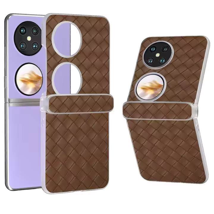 Para Huawei Pocket 2 Funda con textura tejida Protección de bisagra PU + PC Funda para teléfono - 1