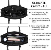Bolso de Cuero PU para Mujer, Bandolera para Ordenador Portátil, 15,6 Pulgadas, Impermeable - details 2