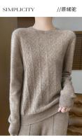 Elegante Suéter de Lana 100% Cuello Redondo, Manga Larga, Moda de Invierno para Mujeres - details 7