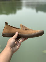Zapatos de cuero de los hombres de cuero genuino hueco transpirable retro zapatos casuales suela suave un pedal perezoso versátil tacón plano zapatos Doudou - details 2