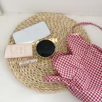 Paquete ligero de bolsillo con cordón de flores, bolsa de almacenamiento, bolso de flores de estilo coreano, bolso de hombro de mezclilla satinado a cuadros, compras - details 17