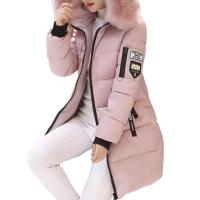 Abrigo de algodón con capucha para mujer, chaqueta cálida de manga larga a prueba de viento, de longitud media, Color sólido, ajustado, para invierno - details 0