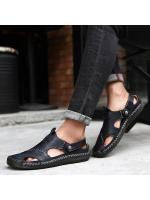 Sandalias de verano para hombre, zapatos informales de cuero genuino para hombre, sandalias de cuero para exteriores para hombre, zapatos de playa, zapatos romanos para hombre - details 6