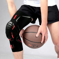 Mangas de compresión de rodilla deportiva con almohadillas anticolisión, fundas elásticas transpirables para piernas, ciclismo, correr, baloncesto, 1 par - details 20