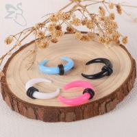 ZS-Piercing acrílico con forma de cuerno para la nariz, 1 unidad, 1,6-10MM, gran calibre, para el tabique, negro, blanco, rosa, joyería - details 4