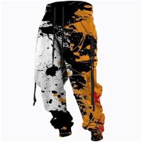 Pantalones largos informales con cordón de grafiti Ropa de moda urbana casual para hombre - details 0