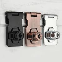 Cerraduras de cerrojo con llave de aleación de Zinc, sin perforaciones, hebilla de seguridad a prueba de golpes para el hogar y la Oficina, cobertizo, armario, cajón, armario, cerradura de puerta de madera - details 1