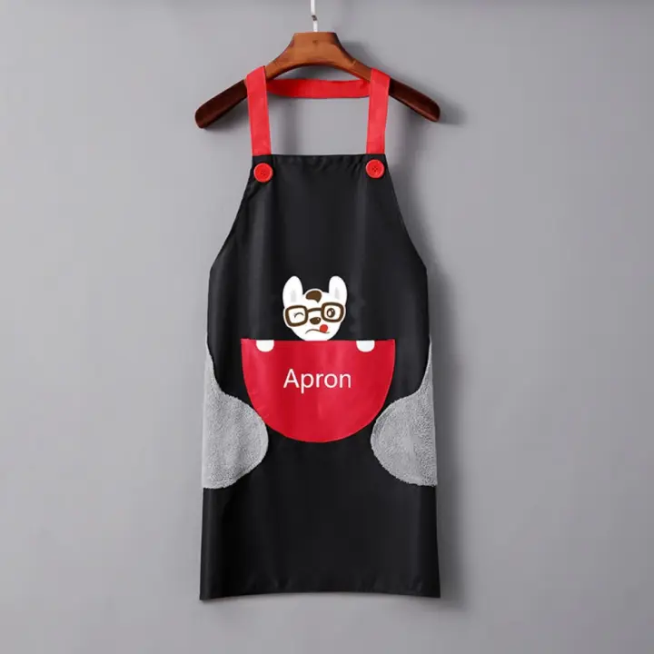 Delantal de cocina para el hogar, delantal de cocina impermeable con dibujos animados, fácil de limpiar, a prueba de aceite, para el hogar y el jardín - 1