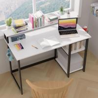 Escritorio de Ordenador con Soporte de Monitor Escritorio de Oficina con Estantes de Almacenamiento Ajustables Pequeño Escritorio Reversible para el Estudio Beige - details 15