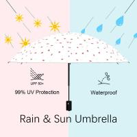 Paraguas de viaje plegable de verano, paraguas a prueba de viento, paraguas para sol y lluvia, paraguas impermeable y anti UV para mujeres y hombres, automático - details 18