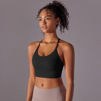 Top de mujer, cuello de chaleco Hai Yuga, decoración triul, deportes con espalda bonita, Top corto a prueba de golpes para - details 25