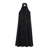 PB & ZA2025simple temperamento cómodo cuello halter sin espalda suelto sin mangas vestido con botones novedad de verano ropa de mujer - details 1