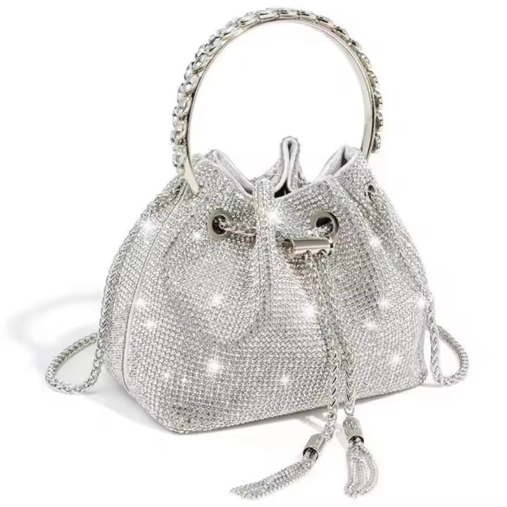 Bolso de Noche de Diamantes Lleno Bolso de Mano de Cristal Brillante para Mujeres - 1