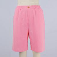 Pantalones Cortos de Lino y Algodón para Mujer Color Sólido, Cintura Suelta, Bolsillo, Botón, Moda Casual - details 67