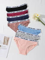 7 unids/set de bragas de algodón para mujer, calzoncillos suaves sexis, bragas bonitas con letras para niñas, lencería elástica transpirable para mujer, XS-XL - details 2