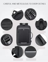 Mochila expandible para portátil para hombre, bolsa impermeable negra para Notebook, 16 pulgadas, 17 pulgadas, mochila - details 12