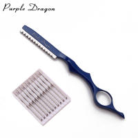 Navaja de Afeitar Profesional para Barbero Dragon Rojo Herramientas de Salón para Adelgazar Cabello con 10 Cuchillas Afiladas Z6100 - details 7