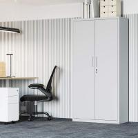 Armario de Garaje de 5 Estantes con 2 Puertas, Armario de Oficina, 40 x 80 x 180 cm, 1 Cerradura, Estantes Ajustables, Gabinete de Metal, Gris Mate OMC015G01 - details 3