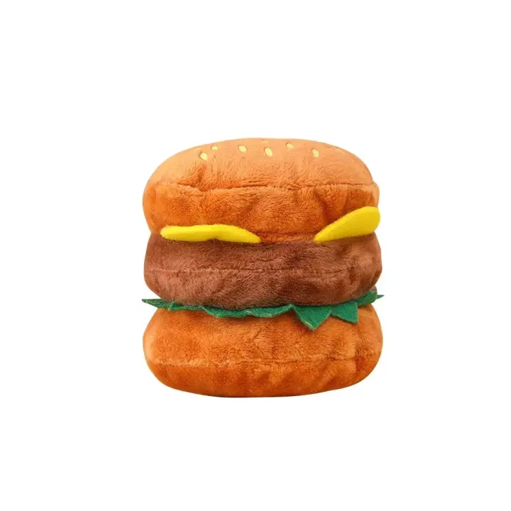 Juguete de peluche para mascotas combinado de patatas fritas y hamburguesa - 1