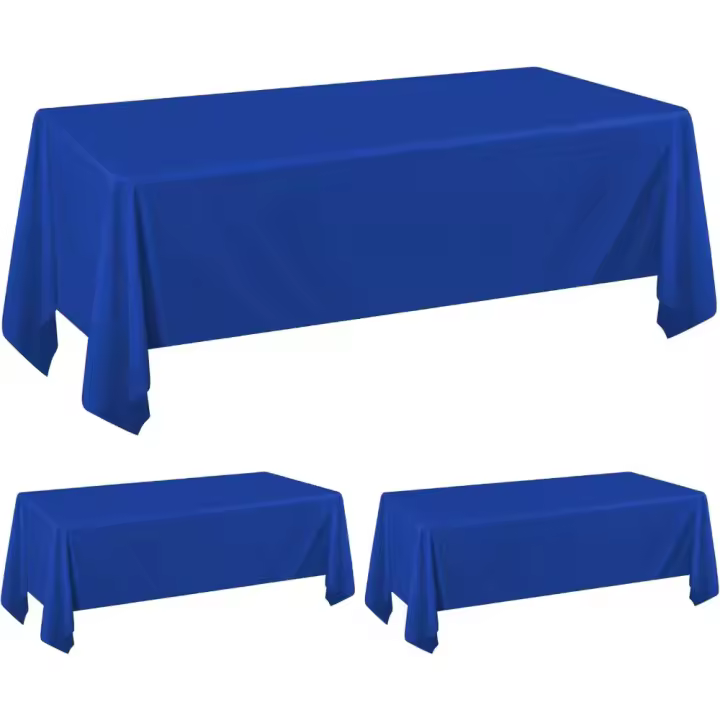Paquete de 2 manteles azul real para mesas rectangulares de 6 pies, 60 x 102 pulgadas, mantel rectangular, tela de poliéster, mantel lavable para bodas, recepción, banquetes, fiestas, restaurante - 1