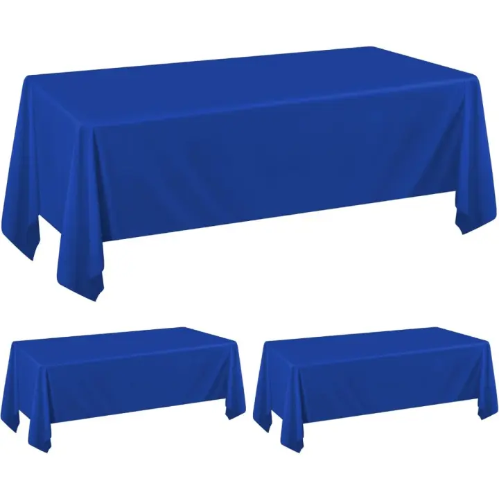 Paquete de 2 manteles azul real para mesas rectangulares de 6 pies, 60 x 102 pulgadas, mantel rectangular, tela de poliéster, mantel lavable para bodas, recepción, banquetes, fiestas, restaurante - 1