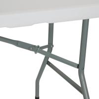 Mesa de Camping Plegable Rectangular Portátil Blanca 150 cm Multiusos para Eventos en Espacios Exteriores o Interiores Resina y Patas de Acero - details 3