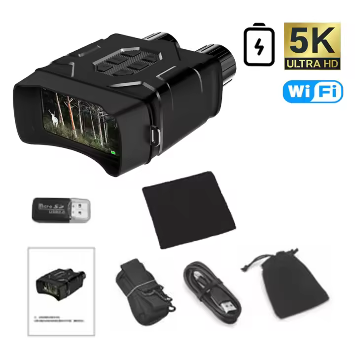 Binoculares NV016 5K UHD visión nocturna con WiFi pantalla de 4 "52MP 10X Zoom Digital telescopio de visión baja/sin luz para caza Camping - 1