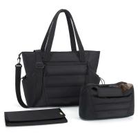 3 unids/set mamá bolso grande para pañales mochila para padre pañales bolsas de maternidad papá bolso cruzado - details 0
