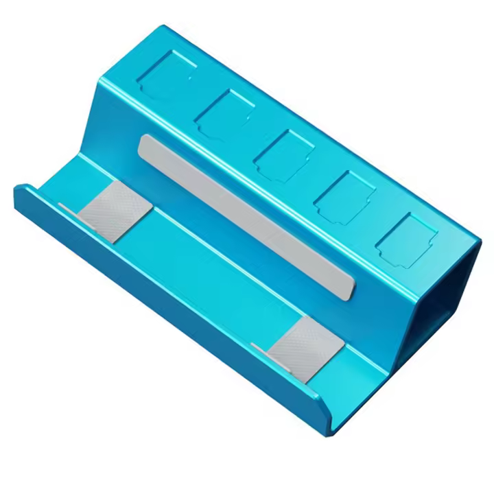 Soporte de escritorio de aleación de aluminio para Rog Ally, cubierta de vapor/interruptor, teléfono celular, Soporte Simple portátil, azul - 1