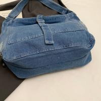 Bolso de hombro de lona vaquera, bolso Vintage con correa y hebilla, estilo callejero, Color sólido, gran capacidad, bolso de mano sencillo para estudiantes - details 5