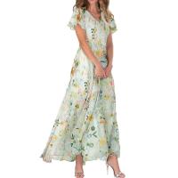 Vestido Elegante de Gasa Floral Francés Primavera-Verano Estampado de Alta Gama con Sabor a Lujo Sencillo - details 4