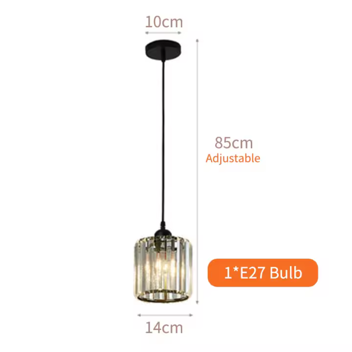 Lámpara colgante de cristal para techo, Led candelabro moderno para cocina, baño, dormitorio y sala de estar - 1