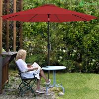 Sombrilla de Playa Grande Parasol Inclinable con Manivela Protección UV para Patio, Jardín, Piscina, Exterior Gris - details 34