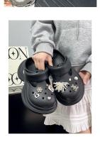 Nuevos zuecos de moda con bloques de color, cintura pequeña, para mujer, con suela gruesa, que aumentan la altura y antideslizantes. - details 8