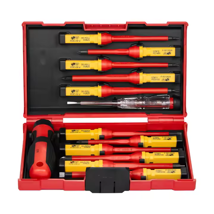 SucceBuy Juego de destornilladores aislados de 13 piezas, herramientas de electricista de 1000 V, puntas magnéticas Phillips, ranuradas y Torx (profesional) - 1
