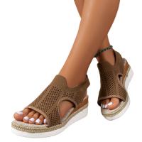 Sandalias de tacón de cuña para mujer, zapatos informales a la moda de verano - details 0