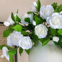 Ramas artificiales de Gardenia de tacto Real, flores de Gardenia de simulación hechas a mano de plástico, flores falsas exquisitas realistas - details 2