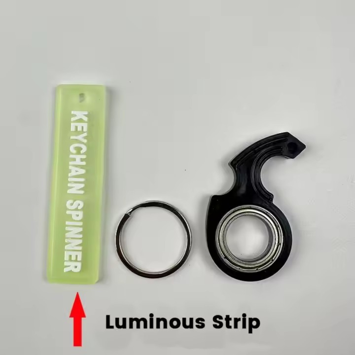 Aliviar el aburrimiento girar llavero de la yema del dedo luminoso Anti-ansiedad llavero de rotación de la yema del dedo luz creativa de moda - 1