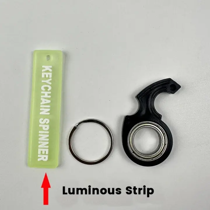 Aliviar el aburrimiento girar llavero de la yema del dedo luminoso Anti-ansiedad llavero de rotación de la yema del dedo luz creativa de moda - 1