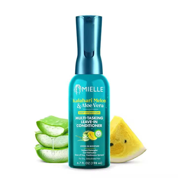 Mielle Kalahari Melon Aloe Vera Spray acondicionador sin enjuague multitarea Spray desenredante 3 en 1, hidratante refrescante para rizos para - 1