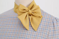 Vestido largo Retro de Navidad, cuello de pie, lazo de corbata, a cuadros, grande - details 14