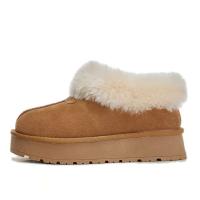 Botas de tobillo de lana auténtica para mujer, botines de piel auténtica con forro inferior grueso para nieve, informales, a la moda, novedad de invierno - details 3