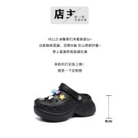 Zapatillas de plataforma zapatos de agujero de las mujeres europeas y americanas ins marea EVA suela suave bolsa de desgaste exterior zapatos de cabeza zapatillas geniales - details 1