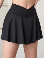 Falda de tenis cruzada para mujer Falda plisada con bolsillos Falda pantalón elástica Pantalones cortos deportivos atléticos Ropa deportiva - details 7