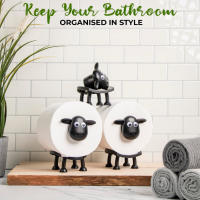 Portarrollos de baño de oveja elegante, caja de pañuelos de oveja apilable para el baño del hogar, organizador de pañuelos de animales apilable - details 0