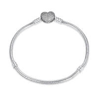 925 Sterling Silver Eternal love Heart-Shaped Charm Bracelet fit Beads Charms Dangle Pendants Fine Jewelry for Women Girls - details 0