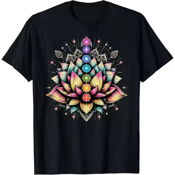 Camiseta para hombre con diseño de flor de loto y chakra, amante de la yoga espiritual - 1