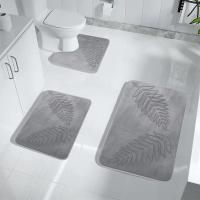 Alfombrilla de baño con patrones de hojas, alfombra de baño antideslizante, alfombrilla de inodoro en forma de U, alfombra suave de baño absorbente, decoración de baño, accesorio para el hogar - details 8
