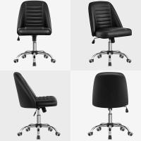 Giratoria Cuero PU Ergonómica Sin Reposabrazo con Ruedas Capacidad 136 KG Negro - details 7
